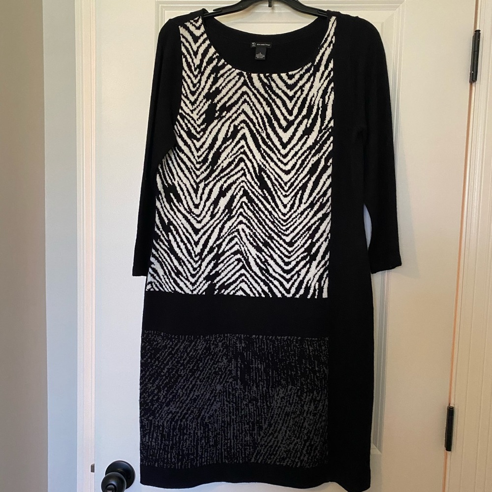 Black and zebra print sweater dress